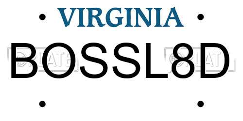 BOSSL8D Virginia License Plate