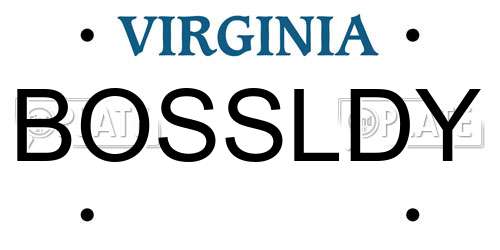 BOSSLDY Virginia License Plate