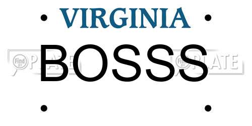 BOSSS Virginia License Plate