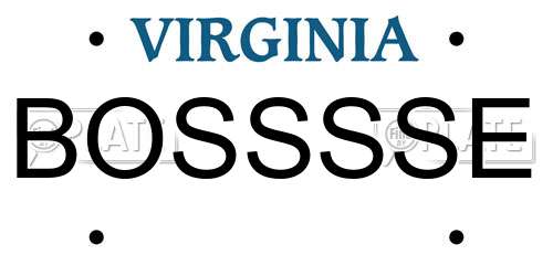 BOSSSSE Virginia License Plate