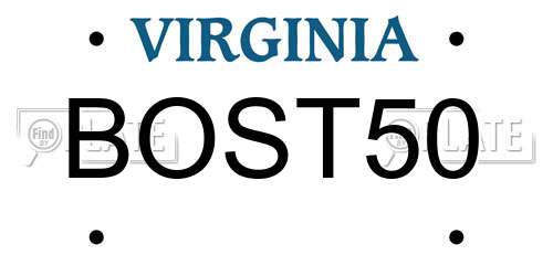BOST50 Virginia License Plate