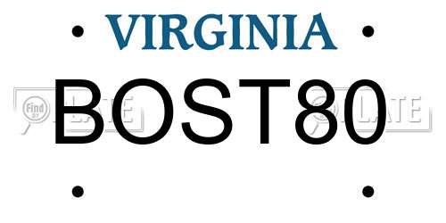 BOST80 Virginia License Plate