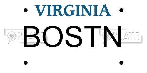 BOSTN Virginia License Plate