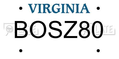 BOSZ80 Virginia License Plate