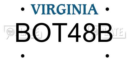 BOT48B Virginia License Plate