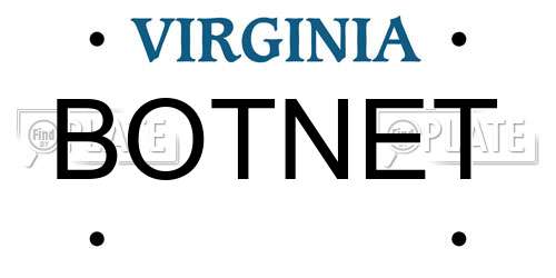BOTNET Virginia License Plate