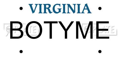 BOTYME Virginia License Plate