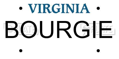 BOURGIE Virginia License Plate