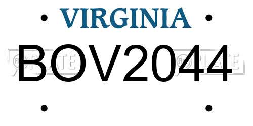 BOV2044 Virginia License Plate