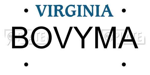 BOVYMA Virginia License Plate