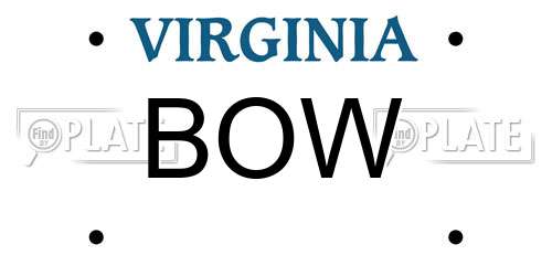 BOW Virginia License Plate