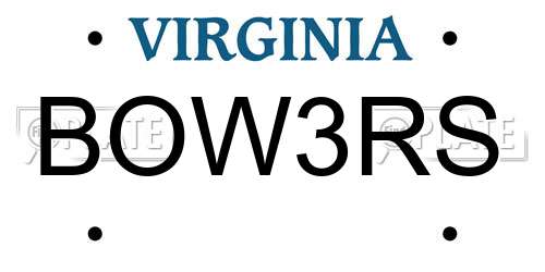 BOW3RS Virginia License Plate