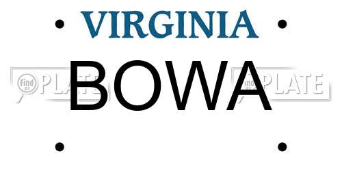 BOWA Virginia License Plate