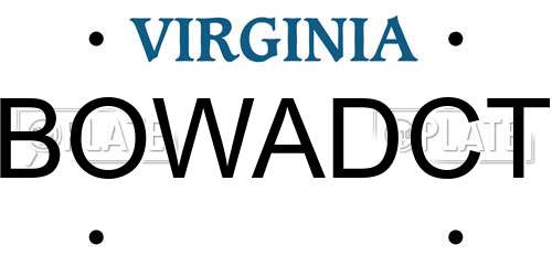 BOWADCT Virginia License Plate