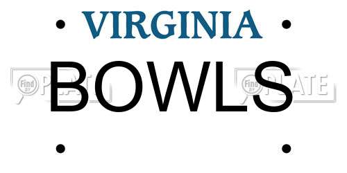 BOWLS Virginia License Plate