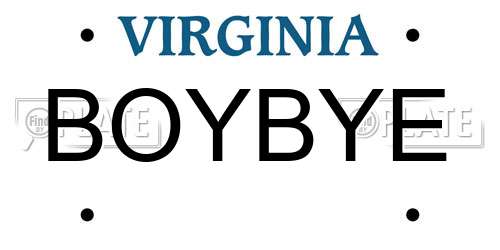 BOYBYE Virginia License Plate
