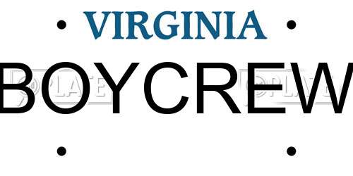 BOYCREW Virginia License Plate