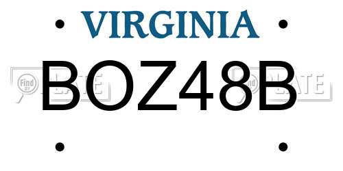 BOZ48B Virginia License Plate