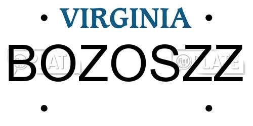 BOZOSZZ Virginia License Plate