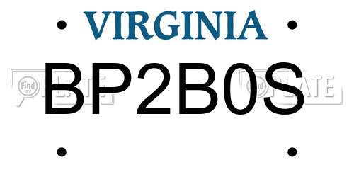 BP2B0S Virginia License Plate