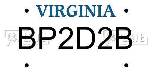 BP2D2B Virginia License Plate