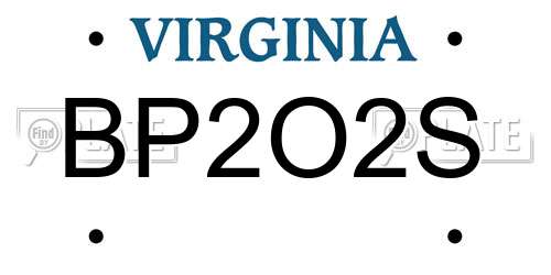 BP2O2S Virginia License Plate