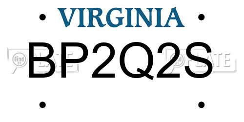 BP2Q2S Virginia License Plate
