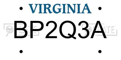 BP2Q3A Virginia License Plate