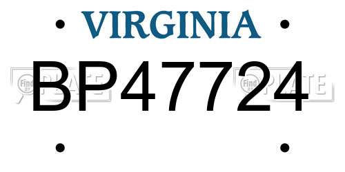 BP47724 Virginia License Plate