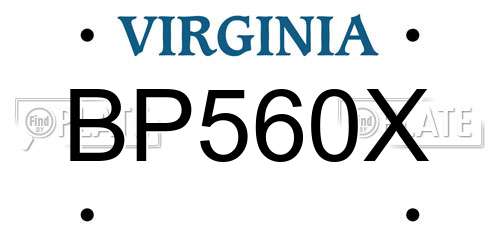 BP560X Virginia License Plate