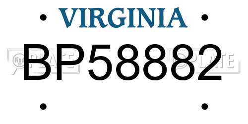 BP58882 Virginia License Plate