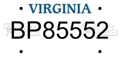 BP85552 Virginia License Plate