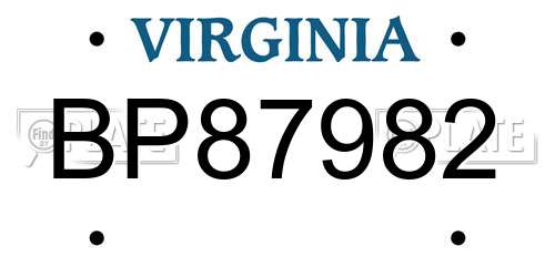 BP87982 Virginia License Plate