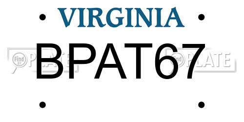 BPAT67 Virginia License Plate