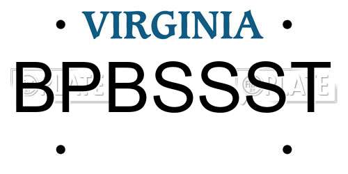 BPBSSST Virginia License Plate