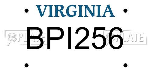 BPI256 Virginia License Plate