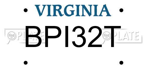 BPI32T Virginia License Plate