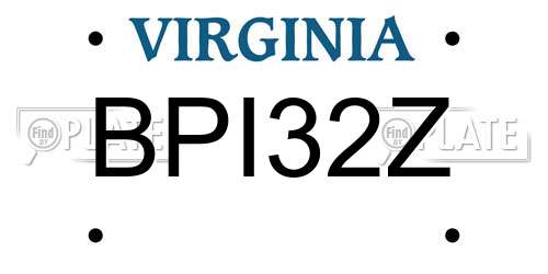 BPI32Z Virginia License Plate