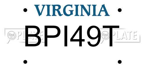 BPI49T Virginia License Plate