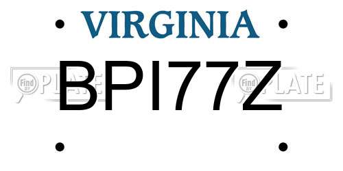 BPI77Z Virginia License Plate