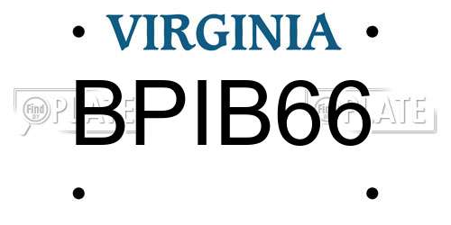 BPIB66 Virginia License Plate