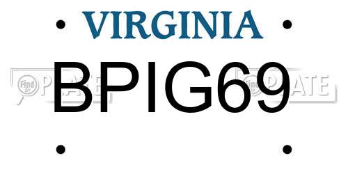 BPIG69 Virginia License Plate
