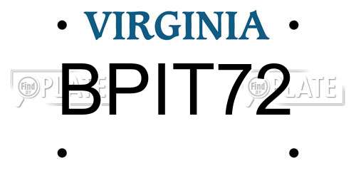 BPIT72 Virginia License Plate