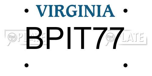 BPIT77 Virginia License Plate