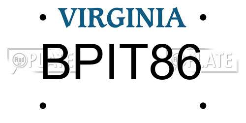 BPIT86 Virginia License Plate
