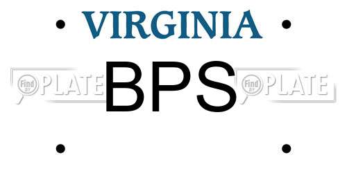 BPS Virginia License Plate