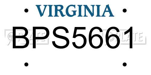 BPS5661 Virginia License Plate