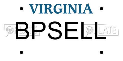 BPSELL Virginia License Plate
