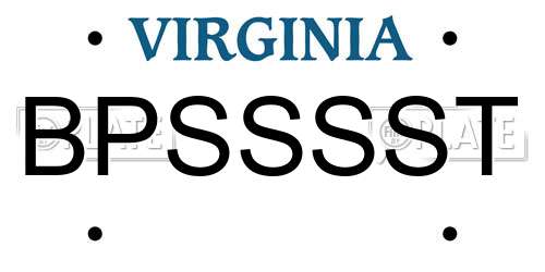 BPSSSST Virginia License Plate