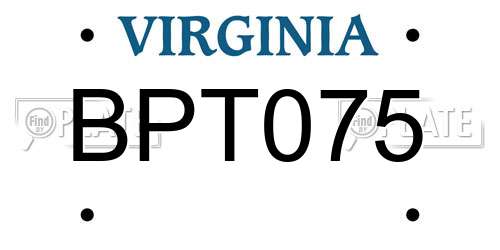 BPT075 Virginia License Plate